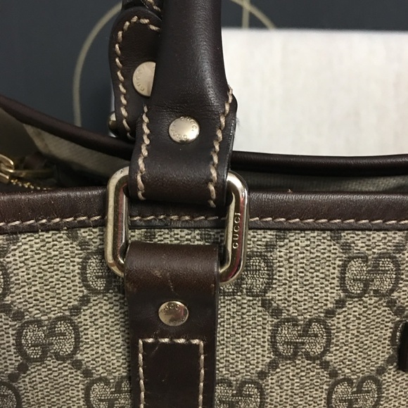 Authentic GUCCI large tote bag brown monogram coated canvas - Picture 12 of 16